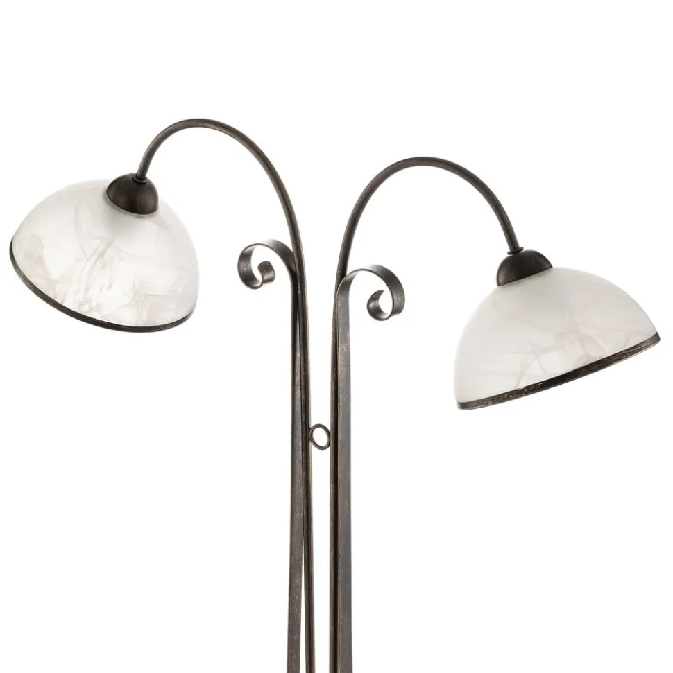 Gulvlampe Antica i landlig stil, 2 lyskilder