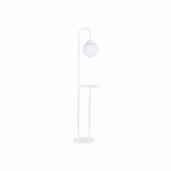 Gulvlampe Bari, hvid, metal, glas