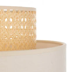 Gulvlampe Boho, treben creme-hvid/rattan