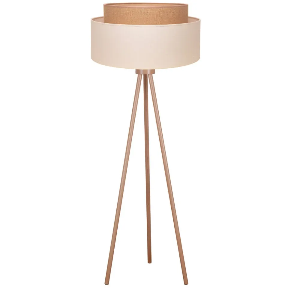 Gulvlampe Boho, trebenet ecru/jute Højde 145 cm