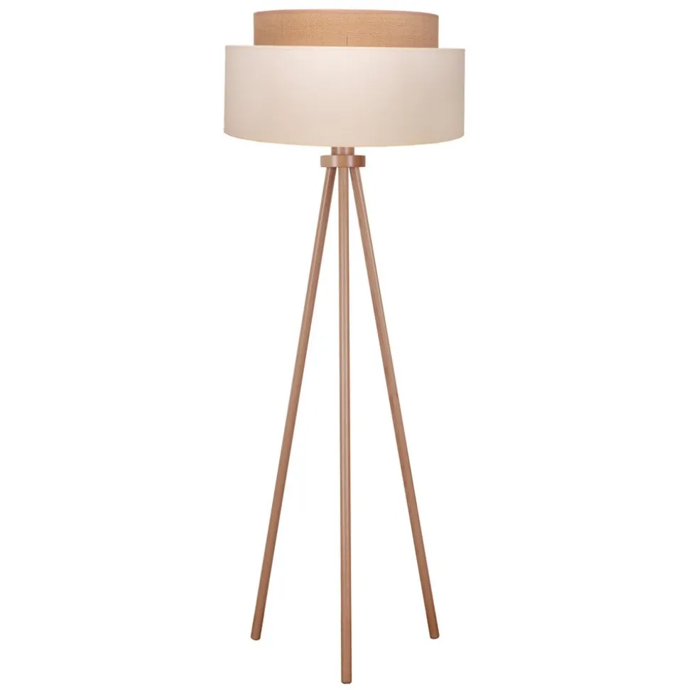 Gulvlampe Boho, trebenet ecru/jute Højde 145 cm