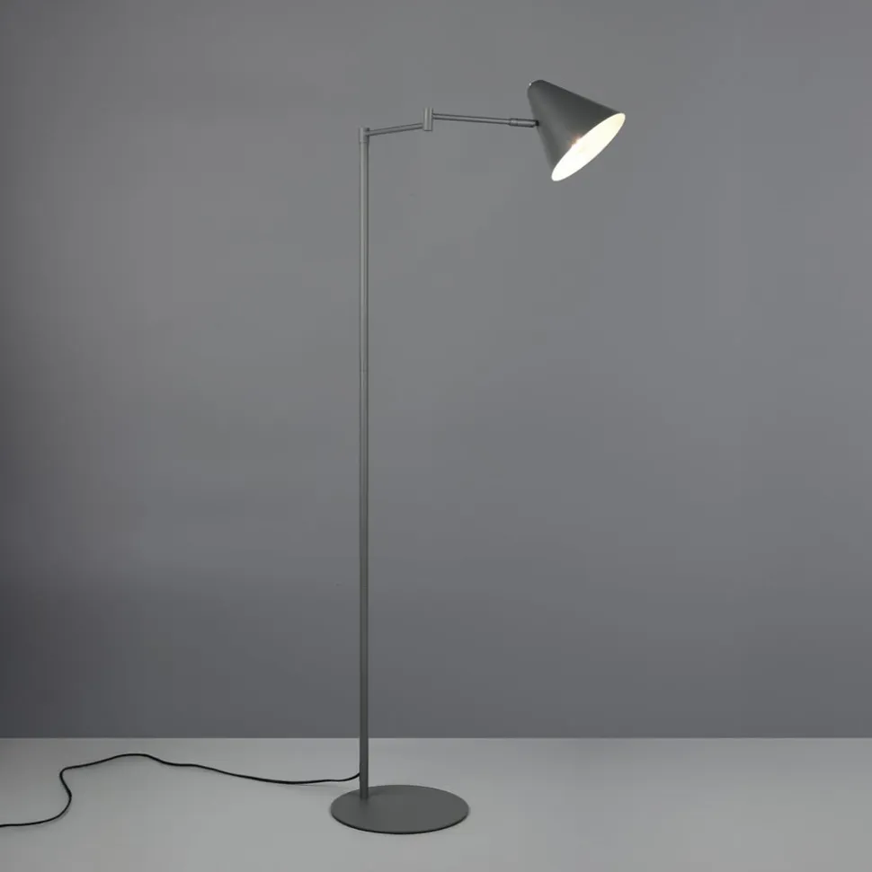 Gulvlampe Cosima, antracit, højde 126 cm, metal