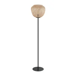Gulvlampe Dembleby i træ, naturfarver