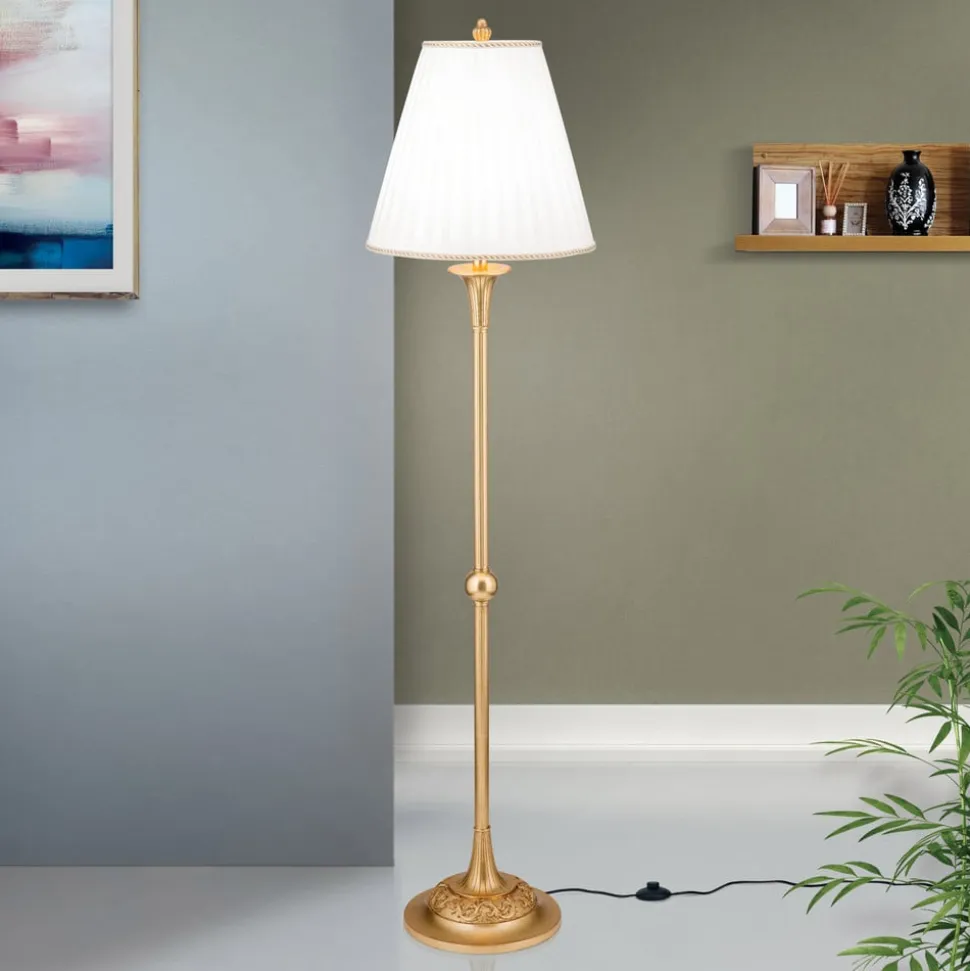 Gulvlampe Donata med plisséskærm