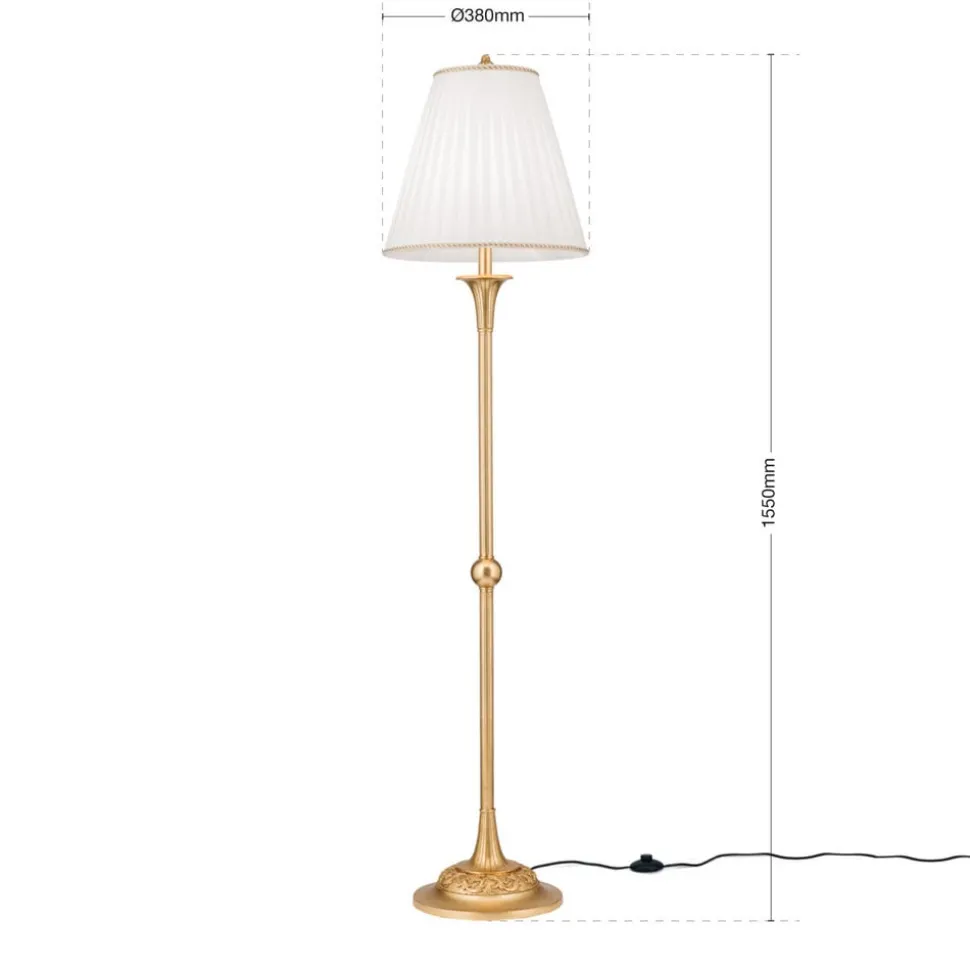 Gulvlampe Donata med plisséskærm
