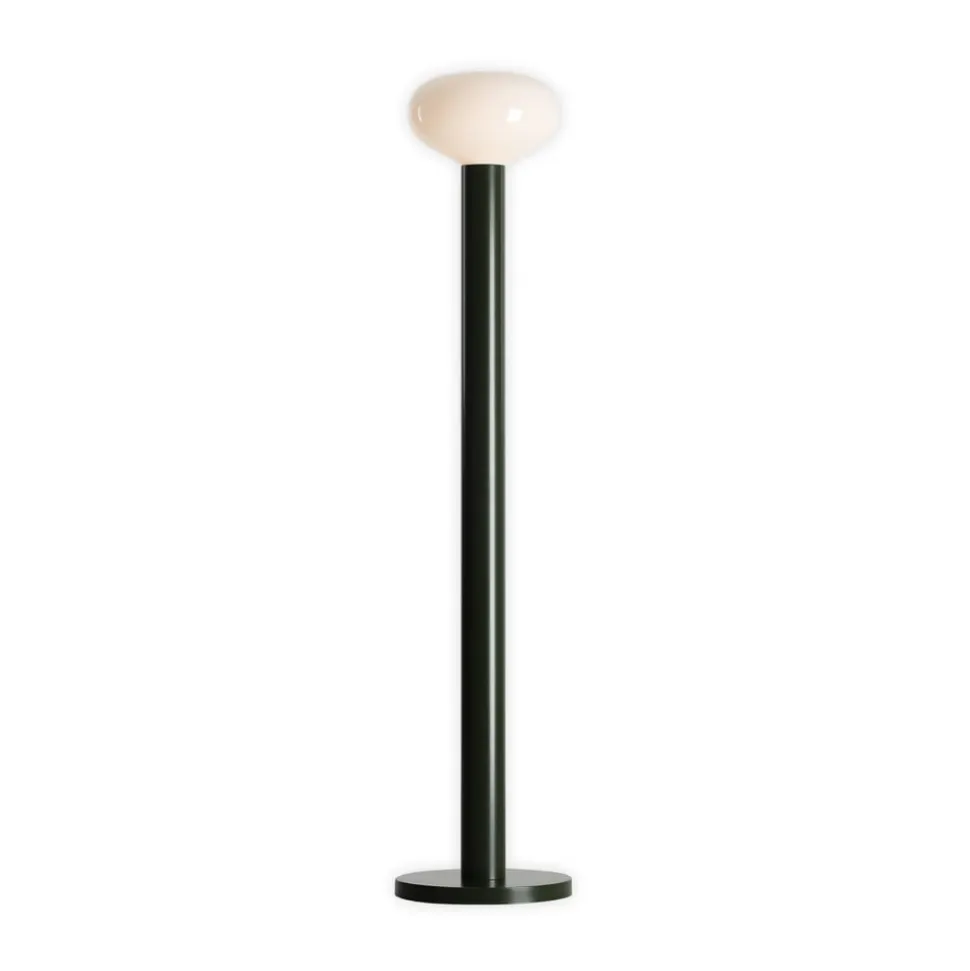 Gulvlampe Flo, grøn, højde 138 cm, 1 lyskilde, glas