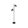 Gulvlampe Fumoso, 2-lys, højde 143 cm, sort/røggrå
