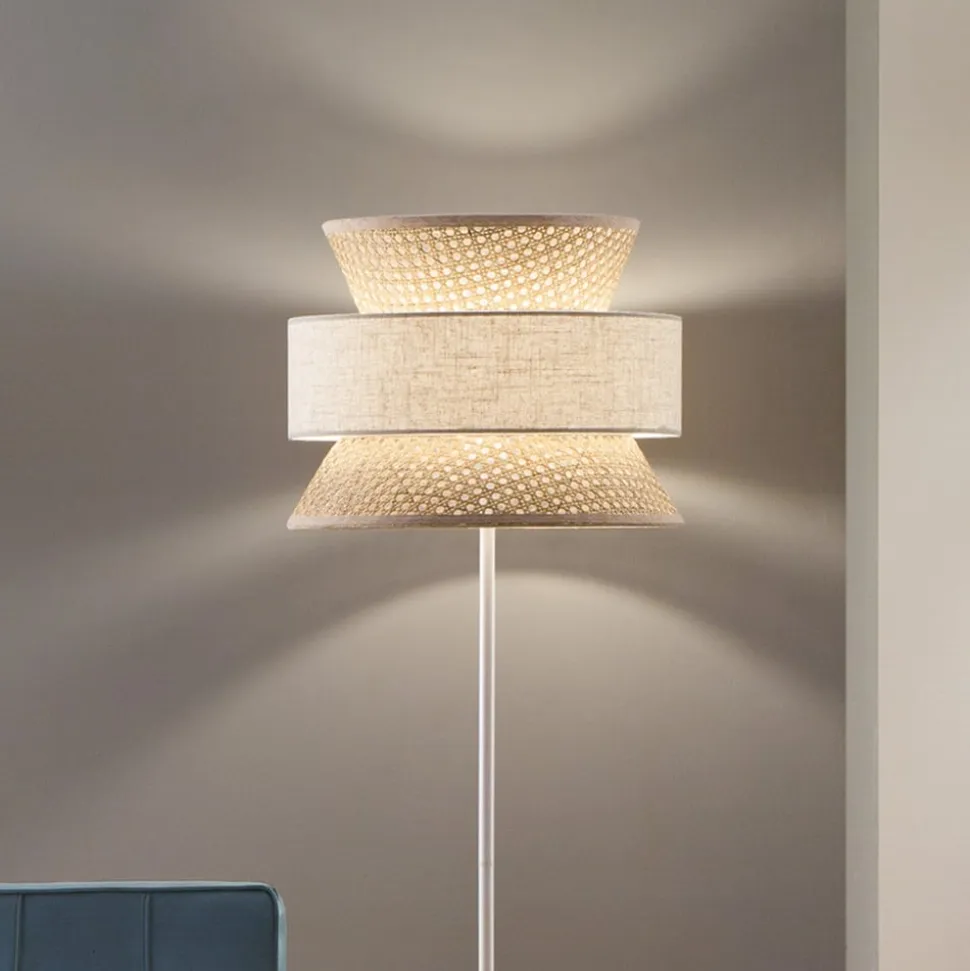 Gulvlampe Gazebo, natur/beige, højde 147 cm, rattan/stof