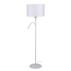 Gulvlampe Hotel Plus med læselampe, hvid