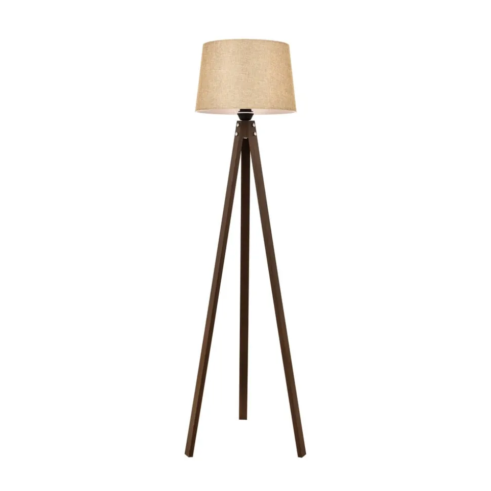 Gulvlampe LM-65214-1E med trebenet af træ