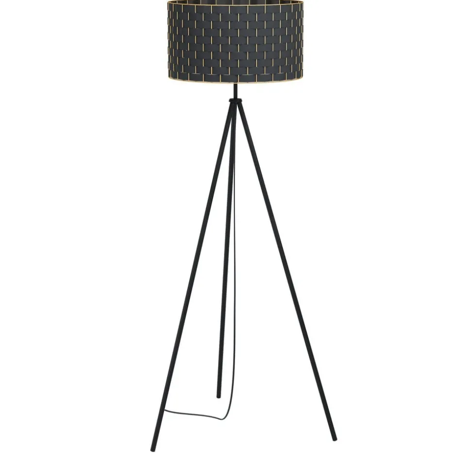 Gulvlampe Marasales i tekstil, tre ben