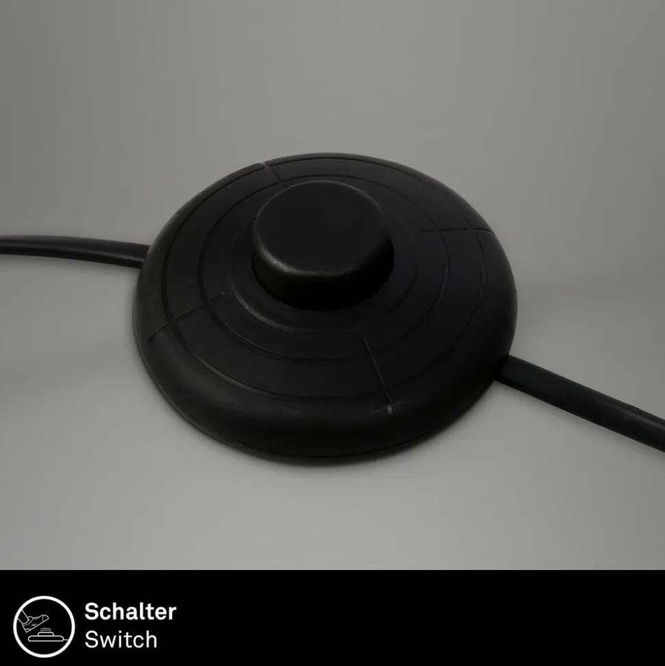 Gulvlampe Mata, brun, metal, stof, E27