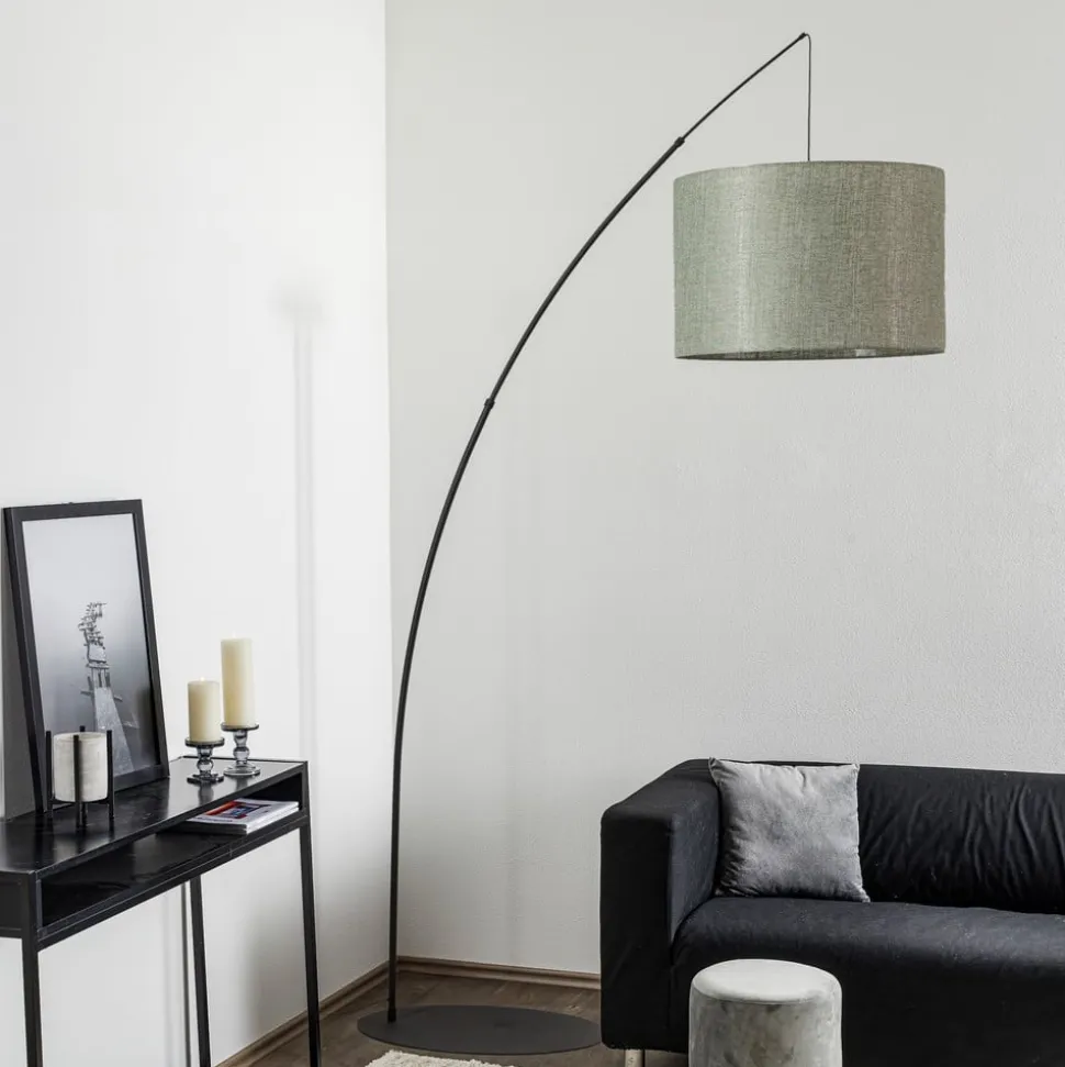 Gulvlampe Moby Green med tekstilskærm