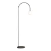 Gulvlampe Nova, glas/metal, sort/hvid, højde 155 cm