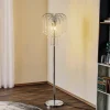 Gulvlampe Pioggia med krystalregn, krom