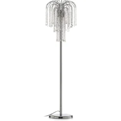 Gulvlampe Pioggia med krystalregn, krom
