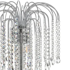 Gulvlampe Pioggia med krystalregn, krom