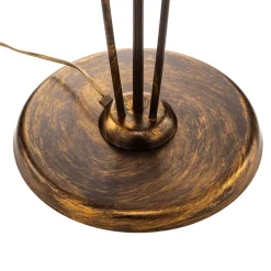 Gulvlampe Quercia, stofskærm og egeblade