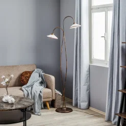 Gulvlampe Rosina med to keramiske skærme