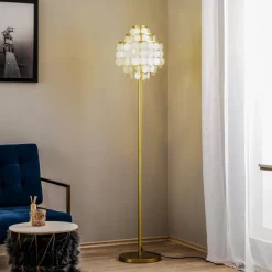 Gulvlampe Ruben med perlemorsskiver