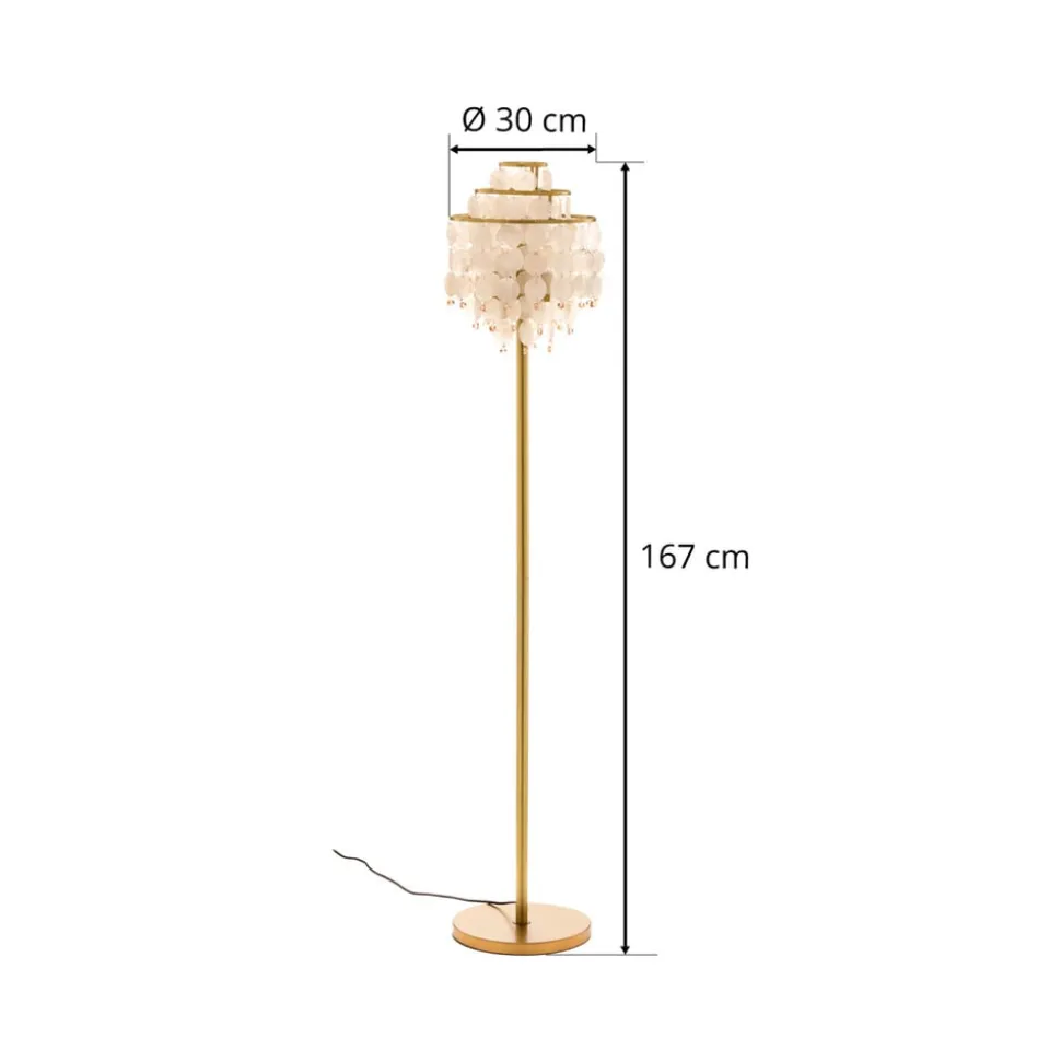 Gulvlampe Ruben med perlemorsskiver