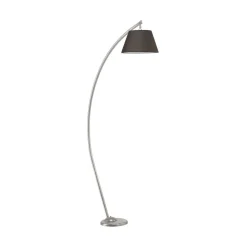 Gulvlampe Sinea, sølv/sort, højde 110 cm, jern, tekstil