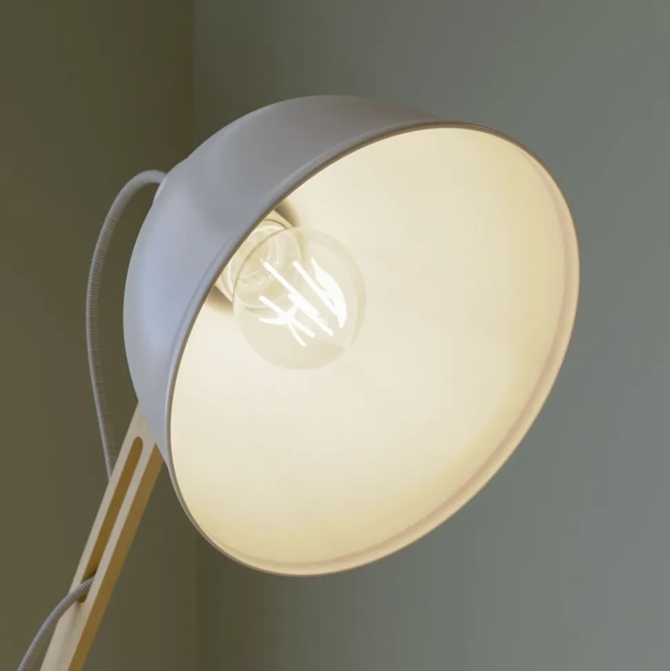 Gulvlampe Skansen, justerbar, hvid
