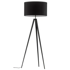 Gulvlampe Tago, treben, skærm sort/sølv