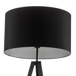 Gulvlampe Tago, treben, skærm sort/sølv