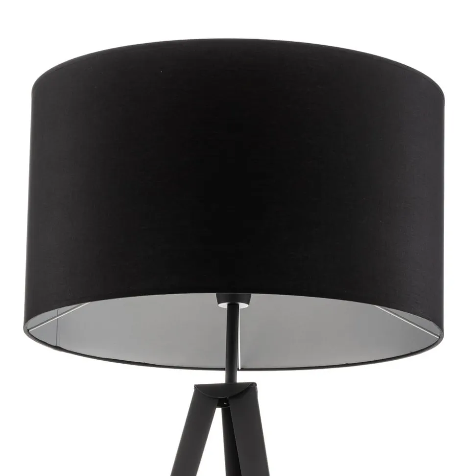 Gulvlampe Tago, treben, skærm sort/sølv