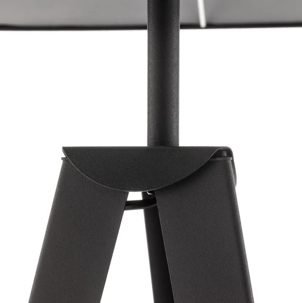 Gulvlampe Tago, treben, skærm sort/sølv