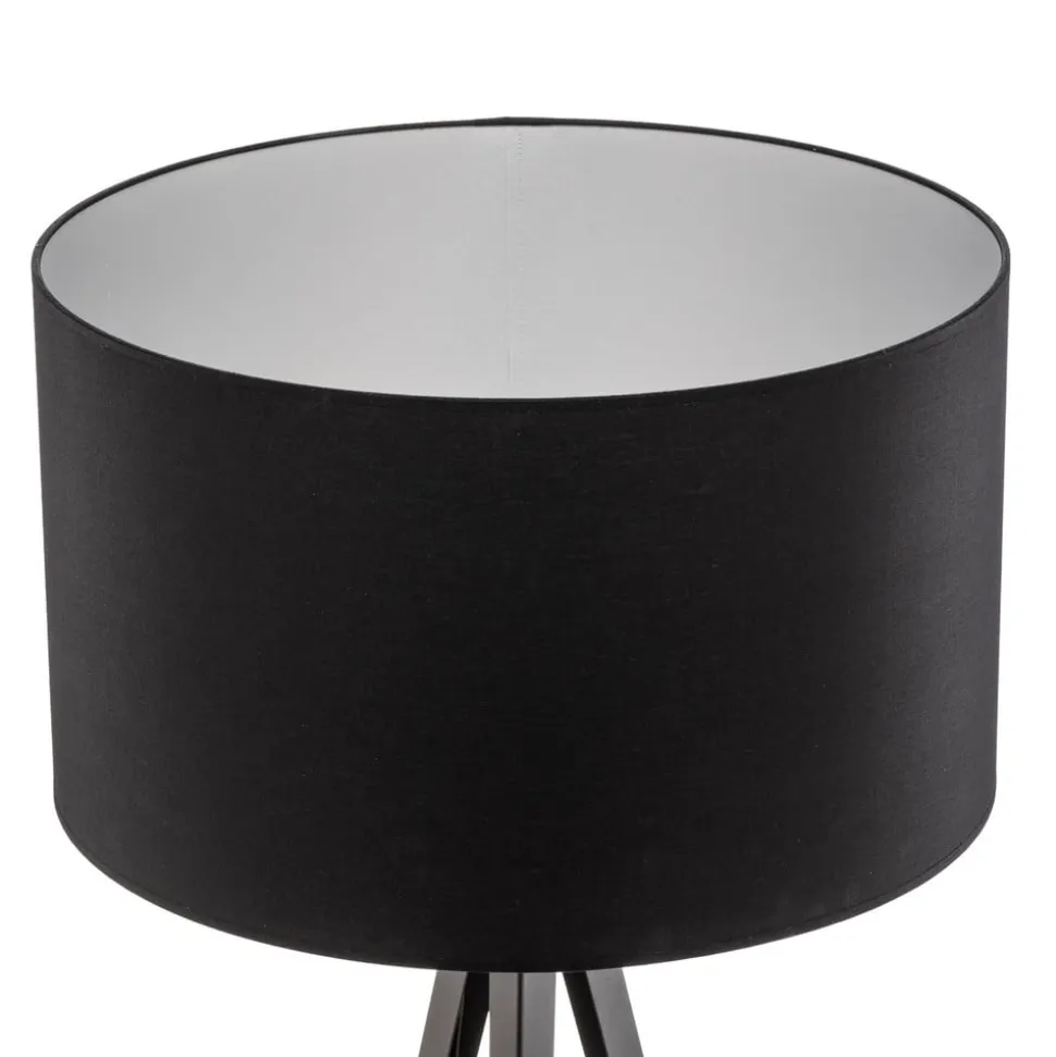 Gulvlampe Tago, treben, skærm sort/sølv