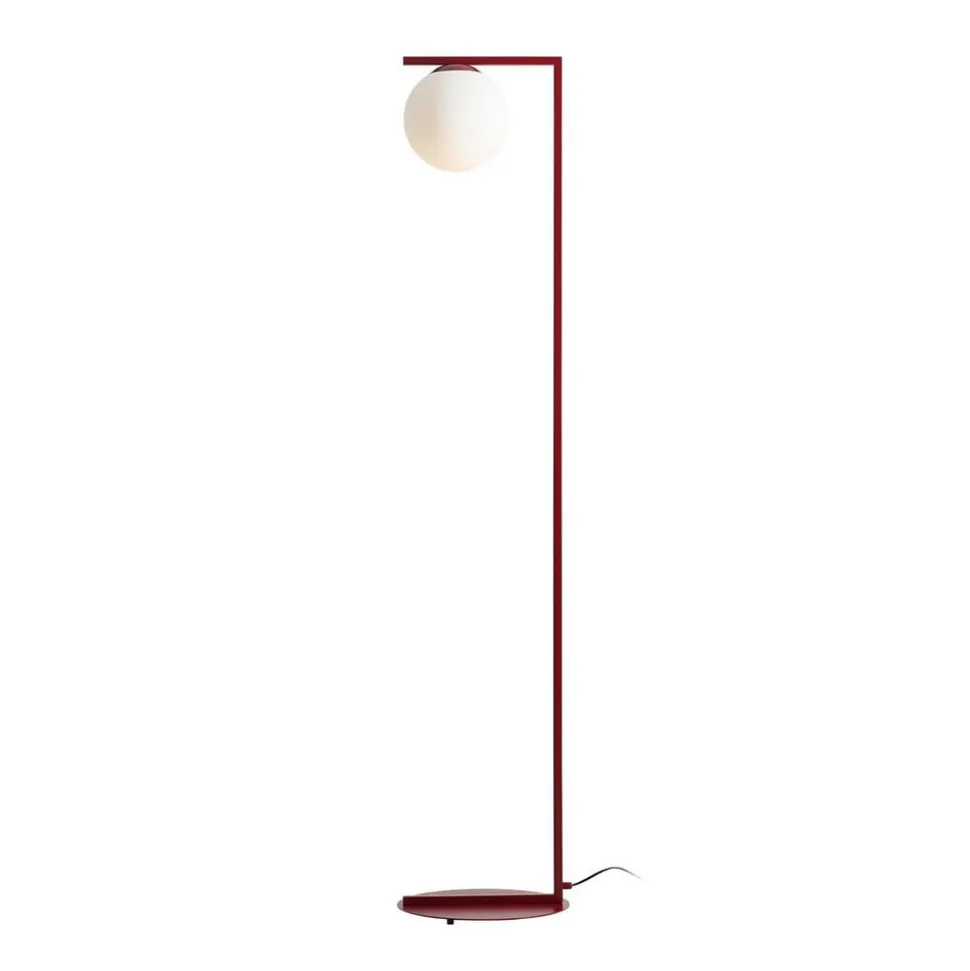 Gulvlampe Zac, opal/vinrød, 1 lyskilde