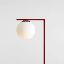 Gulvlampe Zac, opal/vinrød, 1 lyskilde