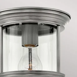 Hadrian Mini udendørs loftslampe, antik nikkel/klar