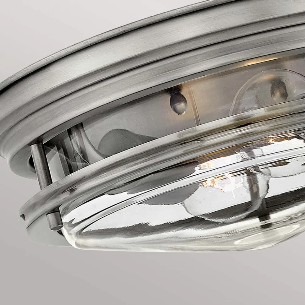 Hadrian udendørs loftslampe, antik nikkel/klar