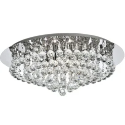 Hanna loftlampe, krom, glaskrystalkugler, 55 cm