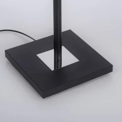 Hans LED-gulvlampe med læselampe, kantet, sort