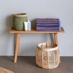 Hübsch Luna kurve, sæt med 2, rattan, naturfarvet, Ø 34 & 44cm