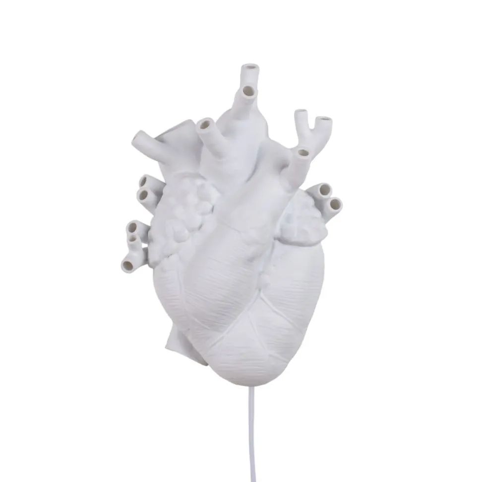 Heart Lamp LED-væglampe af porcelæn, hvid