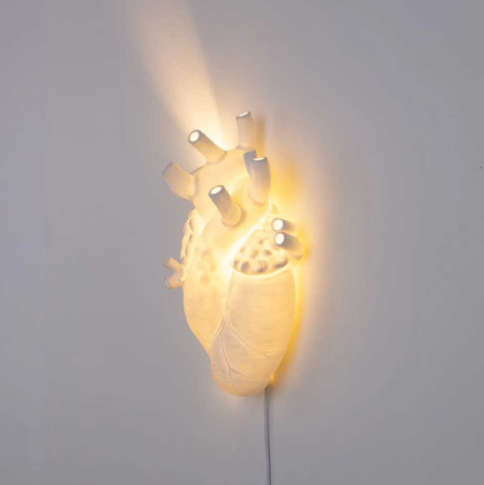 Heart Lamp LED-væglampe af porcelæn, hvid