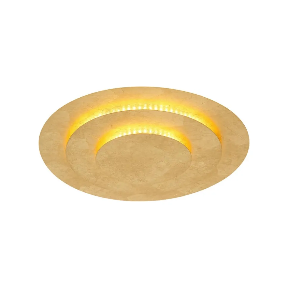 Heda LED-loftslampe, Ø 35 cm, guldfarvet, metal