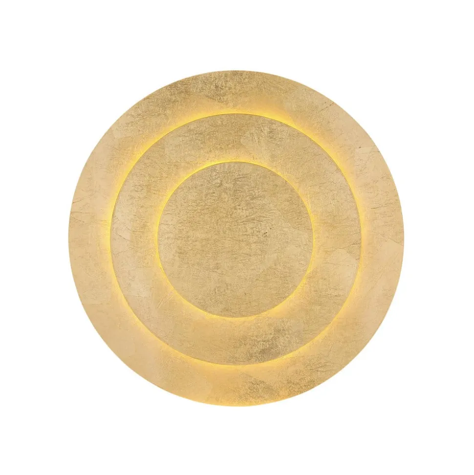 Heda LED-loftslampe, Ø 35 cm, guldfarvet, metal