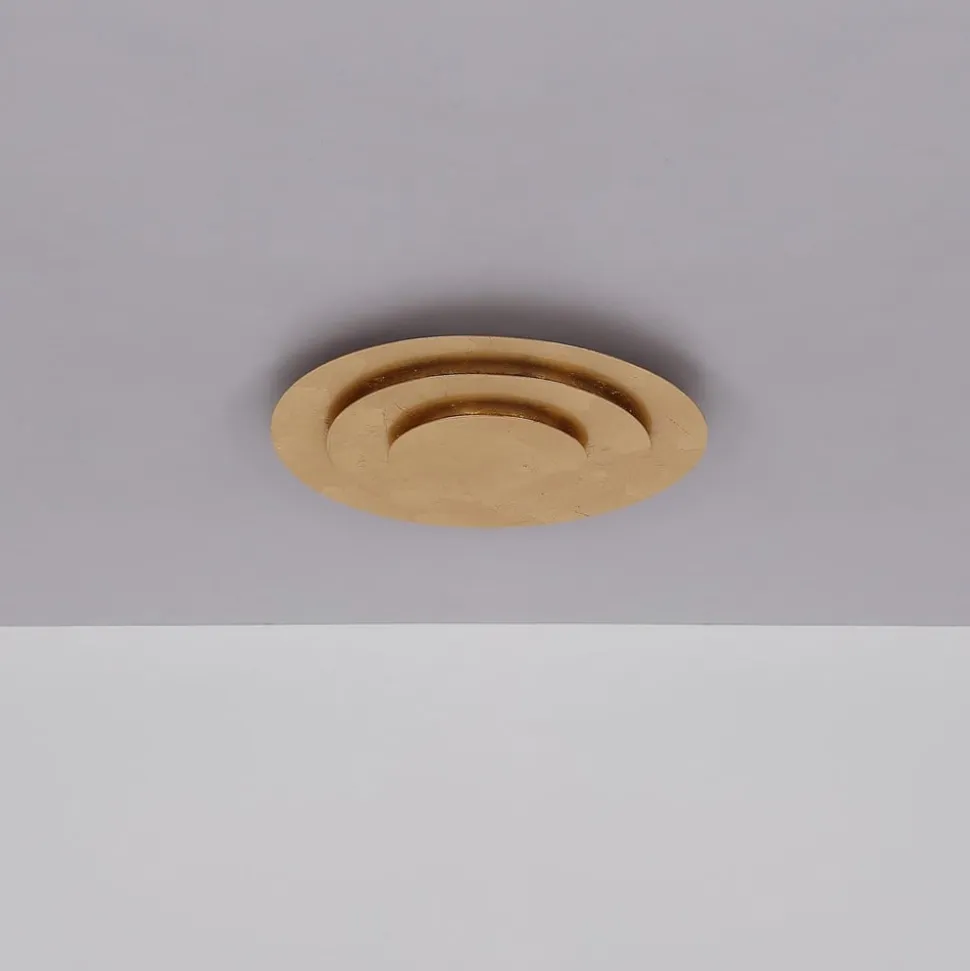 Heda LED-loftslampe, Ø 35 cm, guldfarvet, metal
