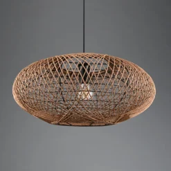 Hedda hængelampe af sisal og metal