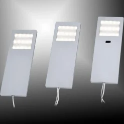 Helena LED-møbellampe, 19 x 7 cm, sæt med 3, sensor, metal