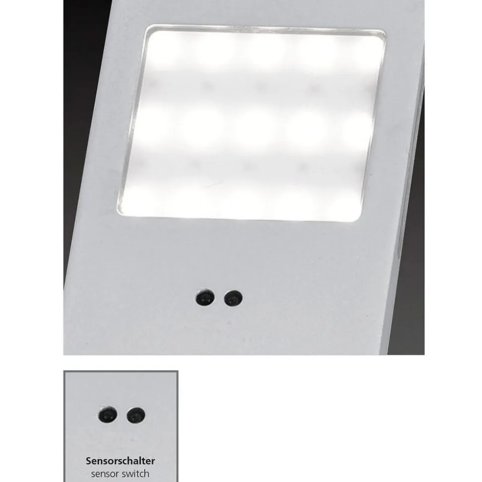 Helena LED-møbellampe, 19 x 7 cm, sæt med 3, sensor, metal