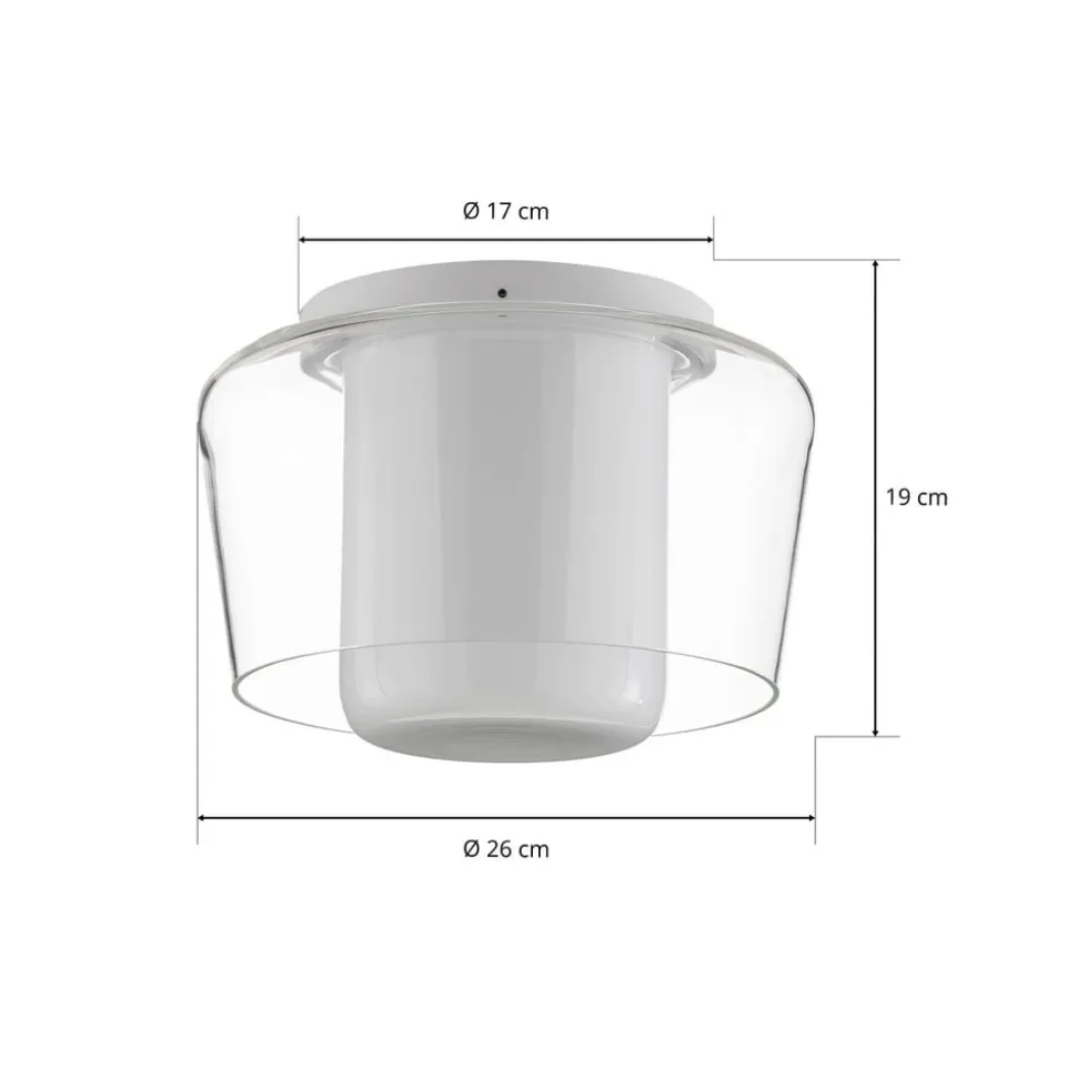 Helestra Canio loftlampe i glas, klar udvendig