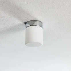 Helestra Keto LED-loftlampe, cylinder, krom