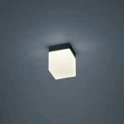 Helestra Keto LED-loftlampe, terning, sort